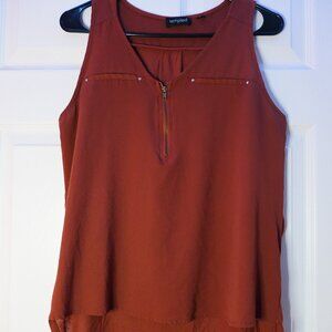 Small, Zip up, Brownish Orange Blouse